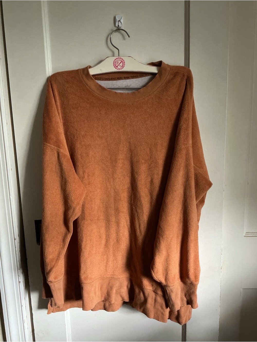 aerie Oversized Crewneck Sweater in Burnt Orange
